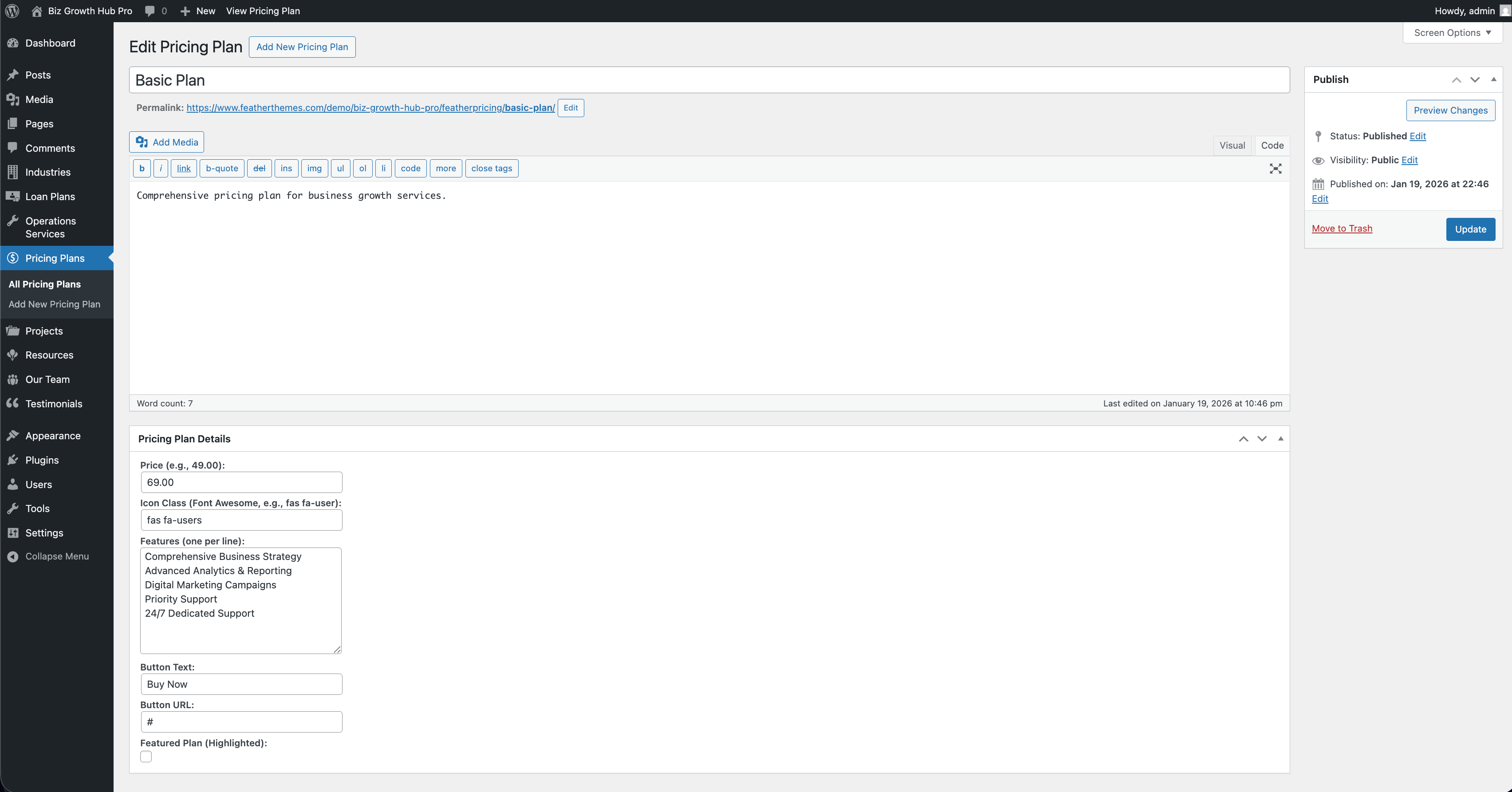 Add or edit Pricing plan
