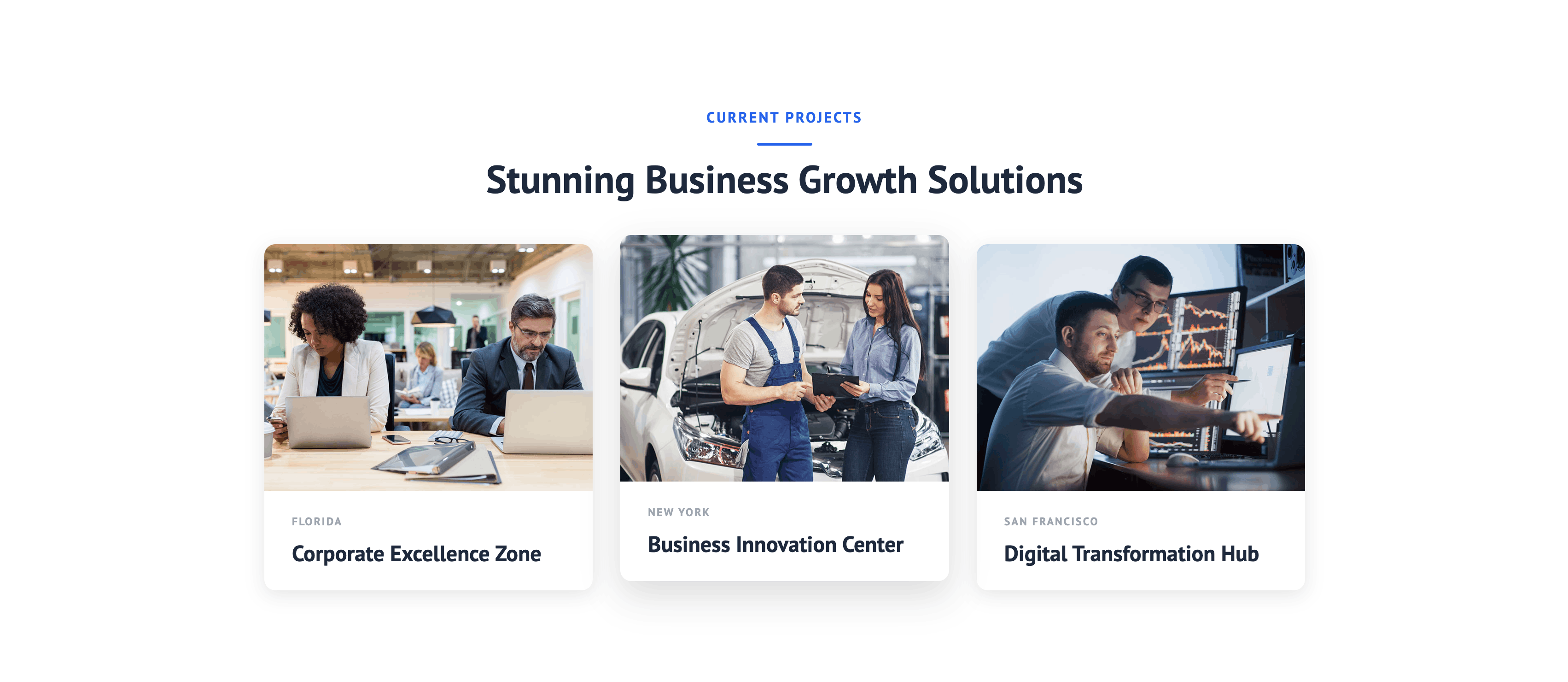 Projects section on frontend