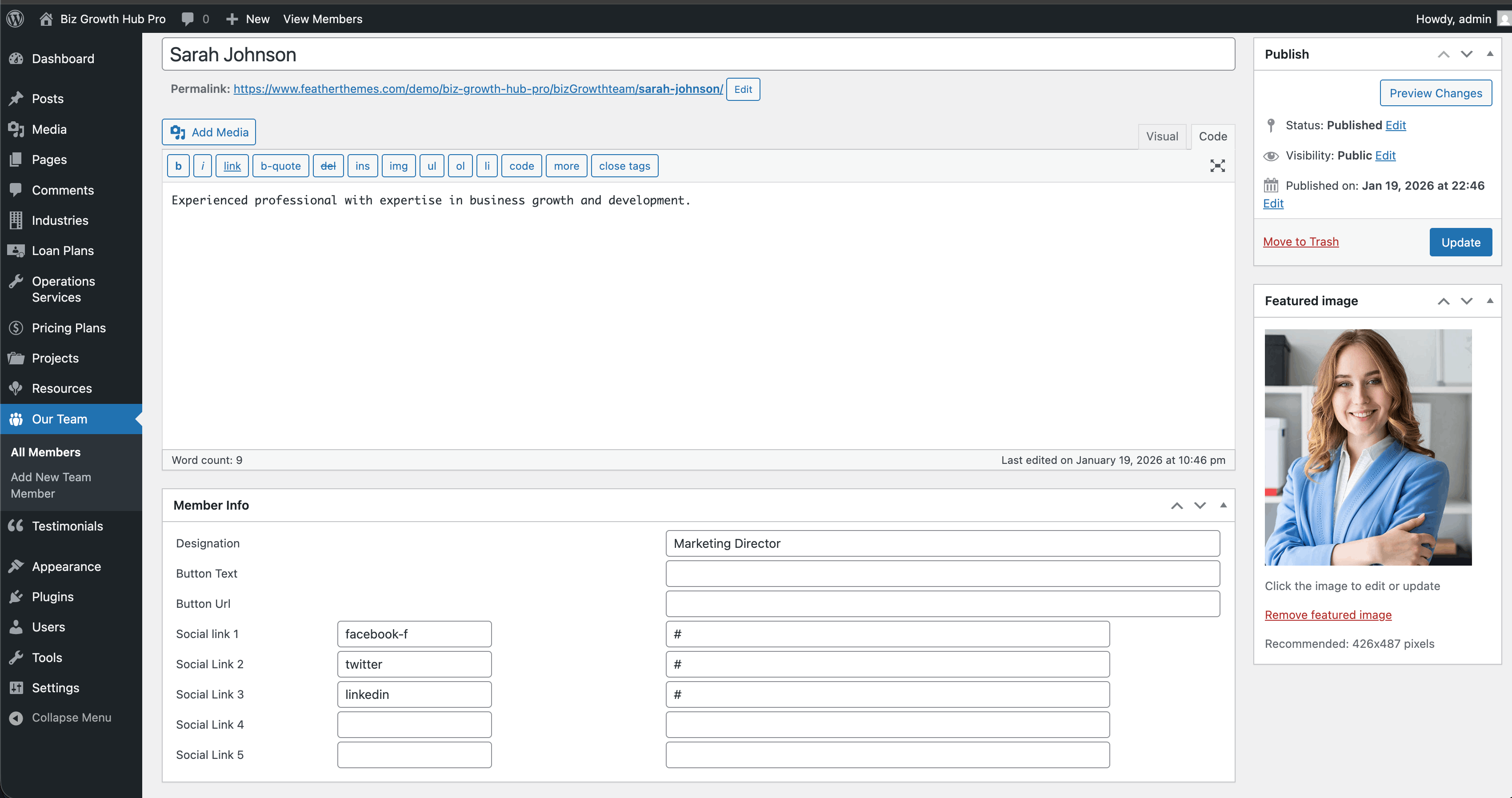 Add or edit Team member