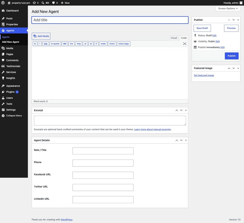 Add agent screen