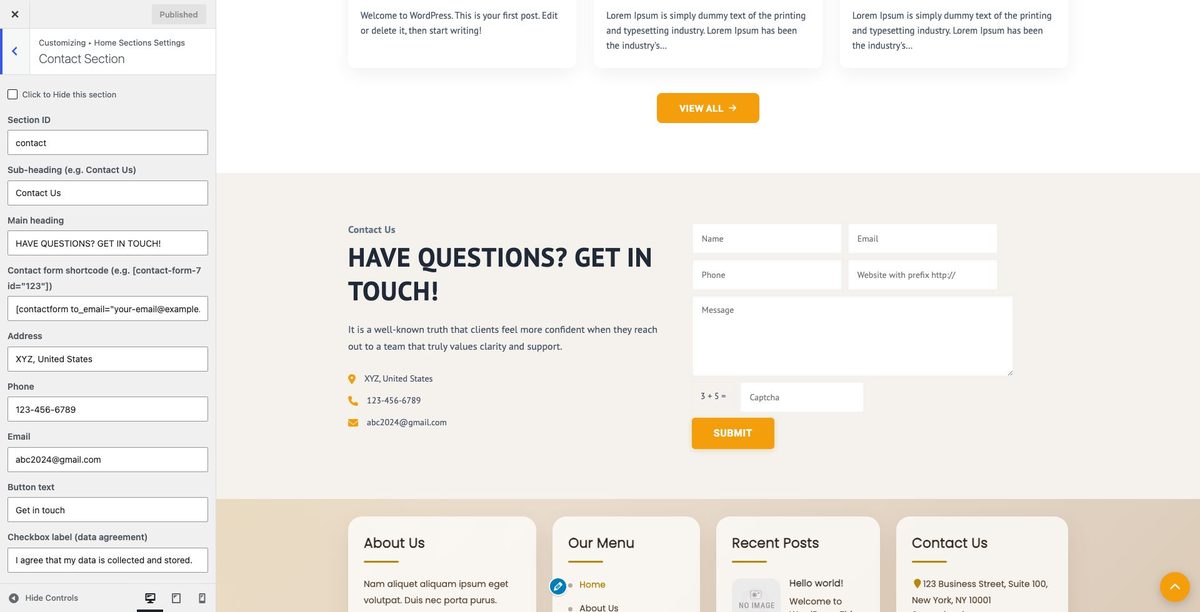 Contact customizer