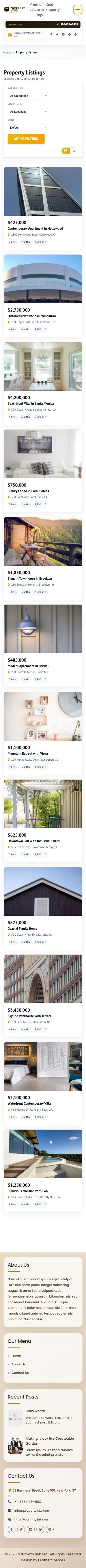 Property listings on mobile