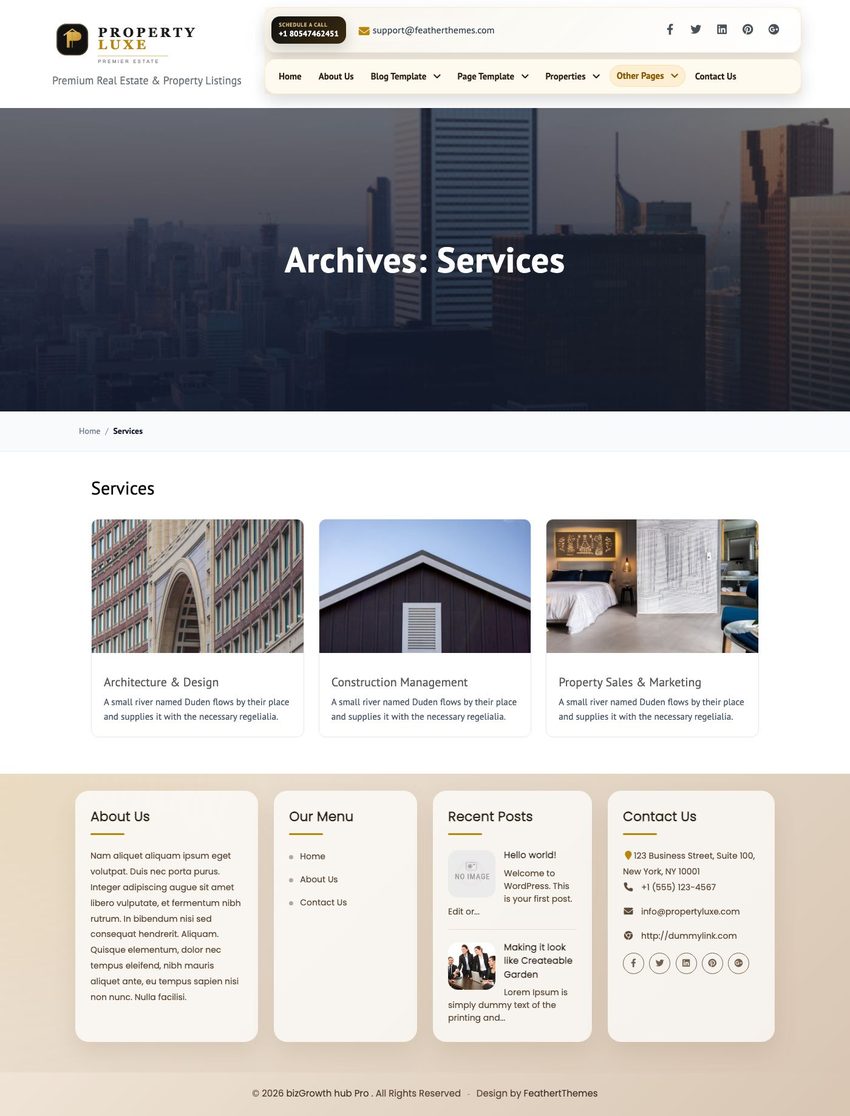 Services archive
