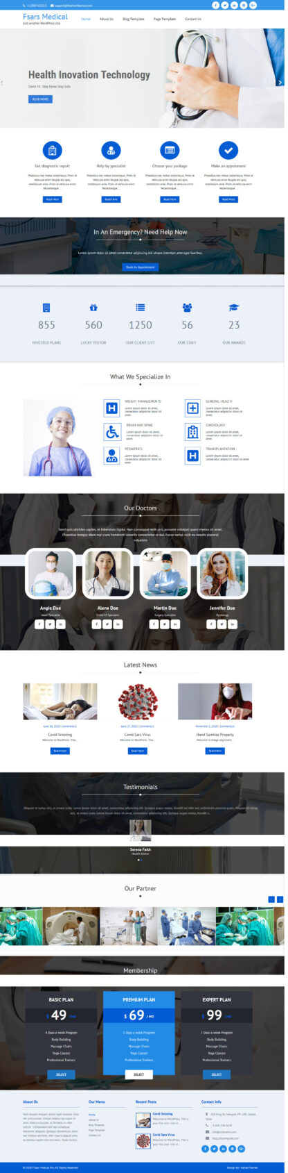 Healthcare Website Development with FSars Medical Pro WordPress Theme