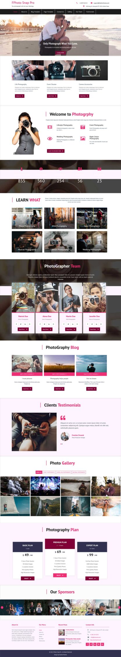 FPhoto Snap WordPress Theme - Photography Showcase