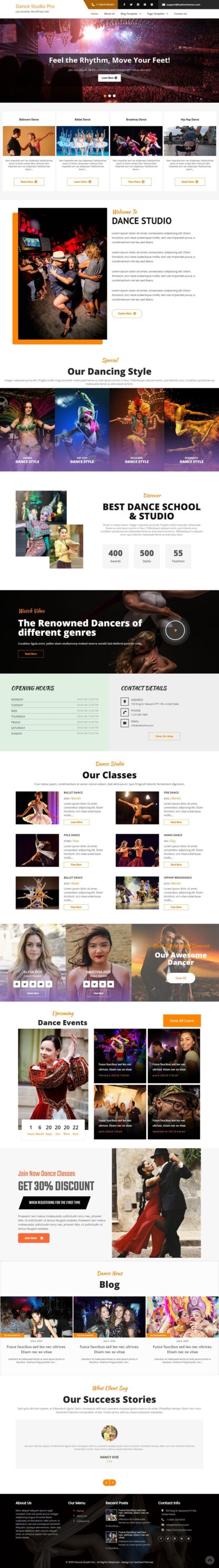Dance Studio WordPress Theme