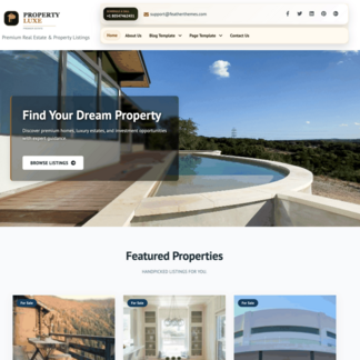 Property Luxe Pro – Real Estate WordPress Theme for Agencies & Property Listings