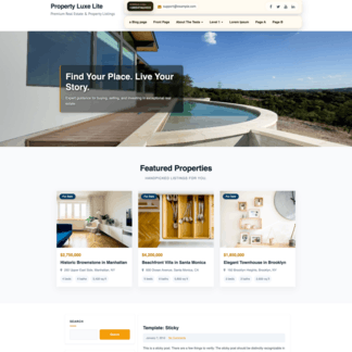 WordPress Property Luxe Lite Theme
